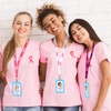 image:image24 Pieces Breast Cancer Awareness Pink Bulk Ribbon Lanyards Women for ID Badges Keychain Phone Bag Pink Black White Purple