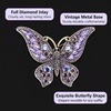 image:imageButterfly Brooch Pin for WomenElegant Purple Crystal Butterfly Lapel Pins
