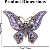 image:imageButterfly Brooch Pin for WomenElegant Purple Crystal Butterfly Lapel Pins