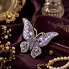 image:imageButterfly Brooch Pin for WomenElegant Purple Crystal Butterfly Lapel Pins