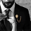 image:imageKnighthood Vintage Men Golden Crowned Lion King With Stone Hanging Chain Brooch Pins Lapel Pin Suit Coat for Women Accessories