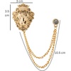 image:imageKnighthood Vintage Men Golden Crowned Lion King With Stone Hanging Chain Brooch Pins Lapel Pin Suit Coat for Women Accessories