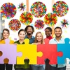 image:imageOutus 9 Pcs Puzzle Pieces Bulletin Board Classroom Decorations Paper Fans Colorful Puzzles Paper Accents Welcome Back to School Bulletin Board Set for Baby Nursery Bedroom Sunday School Wall Decor