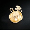 image:imageRhinestone Pumpkin Brooch Pin for Women GoldTone Fashion Enamel Halloween Thanksgiving Green Leaf Brooches Lapel Pins Cute Fall Holiday Festival Hat Bag Suit Dress Accessories Jewelry Gift Souvenir