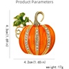 image:imageRhinestone Pumpkin Brooch Pin for Women GoldTone Fashion Enamel Halloween Thanksgiving Green Leaf Brooches Lapel Pins Cute Fall Holiday Festival Hat Bag Suit Dress Accessories Jewelry Gift Souvenir