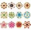 image:image12Pcs Brooches for Women Mixed Color Flower Vintage Brooch Pin Crystal Rhinestone Brooch for Crafts Wedding Bouquet Diy Decoration Gifts
