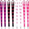 image:image24 Pieces Breast Cancer Awareness Pink Bulk Ribbon Lanyards Women for ID Badges Keychain Phone Bag Pink Black White Purple
