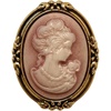 image:imageROSTIVO Vintage Style Cameo Brooch Pin for Women Elegant Pink Relief Portrait Badge for Victorian Theme Parties Weddings and Formal Gala Events