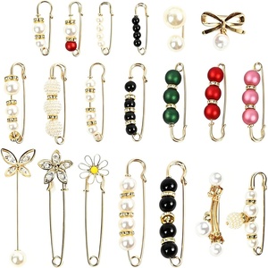 image:image20Pcs Pearl Crystal Brooch Safety Pins Waist Tightener Decor Pins Set