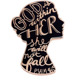 image:imageGod Is Within Her She Will Not Fall Enamel Lapel Pin Christian Inspiration Badge Brooch PSALM 465 Brooch For Christian Gift