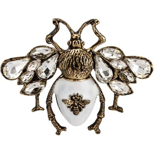 image:imageKnighthood Matte Golden Bee Brooch Pin with Enameled Crystal amp Rhinestone Details  Fashion Lapel Pin for Men amp Women
