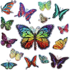 image:image450 Pieces 30 Sheets Glitter Butterfly Stickers Prismatic Rainbow Butterfly Stickers Laser Decal Colorful Wall Decor for Scrapbooking Home Decoration Party Favor DIY Craft