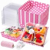 image:imageOutus 100 Pcs Charcuterie Boxes with Clear Lids Navy Blue ClassicPink