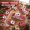 image:imageOutus 50 Pack Retro Christmas Travle Size Pocket Tissues Stocking StuffersRed White