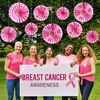 image:imageOutus 9 Pcs Breast Cancer Awareness Party Decoration Pink Ribbon Paper Fans