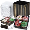 image:imageOutus 100 Pcs Charcuterie Boxes with Clear Lids Navy Blue ClassicBlack Gold