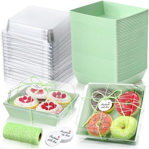 image:imageOutus 100 Pcs Charcuterie Boxes with Clear Lids Navy Blue ClassicLight Green