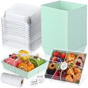 image:imageOutus 100 Pcs Charcuterie Boxes with Clear Lids Navy Blue ClassicSage Green