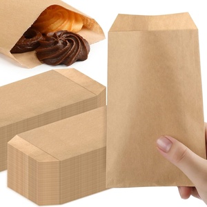 image:imageOutus 1000 Pcs Mini Flat Kraft Paper Bags Natural Treat Popcorn Party Favor Silverware Envelope Merchandise Bags for Cookies Desserts Snacks Sandwiches Chocolate Candy 5 x 7 Inch4 x 6 Inch