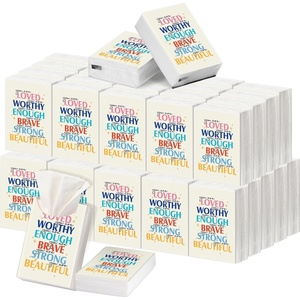 image:imageOutus 50 Pack Retro Christmas Travle Size Pocket Tissues Stocking StuffersBeige