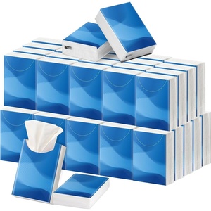 image:imageOutus 50 Pack Retro Christmas Travle Size Pocket Tissues Stocking StuffersBlue