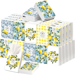 image:imageOutus 50 Pack Retro Christmas Travle Size Pocket Tissues Stocking StuffersBlue Yellow
