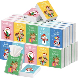 image:imageOutus 50 Pack Retro Christmas Travle Size Pocket Tissues Stocking StuffersBright Colors