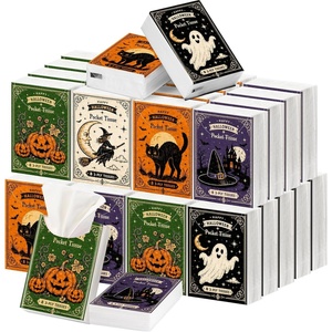image:imageOutus 50 Pack Retro Christmas Travle Size Pocket Tissues Stocking StuffersClassic Color