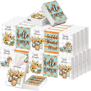 image:imageOutus 50 Pack Retro Christmas Travle Size Pocket Tissues Stocking StuffersFall Color