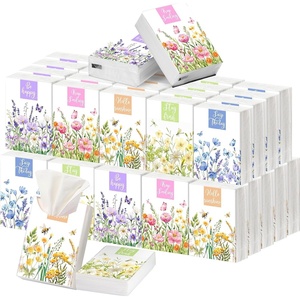 image:imageOutus 50 Pack Retro Christmas Travle Size Pocket Tissues Stocking StuffersFresh Color