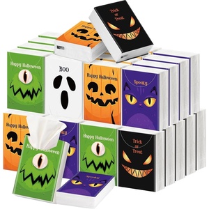 image:imageOutus 50 Pack Retro Christmas Travle Size Pocket Tissues Stocking StuffersPurple Green