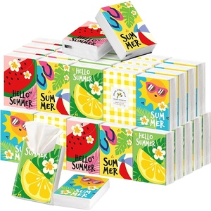 image:imageOutus 50 Pack Retro Christmas Travle Size Pocket Tissues Stocking StuffersVibrant Colors