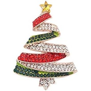 image:imageChristmas Brooch Pins Crystal Christmas Tree Snowflake Jingle Bell Reindeer Enamel Brooches Holiday Party Gift for Women11