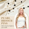 image:image8 Pcs Artificial Pearl Brooch Pins for Women ClothesWhite  Black