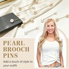 image:image8 Pcs Artificial Pearl Brooch Pins for Women ClothesWhite  Champagne