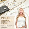 image:image8 Pcs Artificial Pearl Brooch Pins for Women ClothesWhite  Grey
