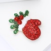 image:imageChristmas Brooch for Women Red Green Christmas Poinsettia Pins Sparkling Rhinestone Xmas Glove Brooch Crystal Xmas Wreath Pins Elegant Clothing Hat Bag Accessories Christmas Holiday Winter JewelryRedGlove