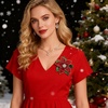 image:imageChristmas Brooch for Women Red Green Christmas Poinsettia Pins Sparkling Rhinestone Xmas Glove Brooch Crystal Xmas Wreath Pins Elegant Clothing Hat Bag Accessories Christmas Holiday Winter JewelryRed