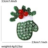 image:imageChristmas Brooch for Women Red Green Christmas Poinsettia Pins Sparkling Rhinestone Xmas Glove Brooch Crystal Xmas Wreath Pins Elegant Clothing Hat Bag Accessories Christmas Holiday Winter JewelryGreen