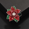 image:imageChristmas Brooch for Women Red Green Christmas Poinsettia Pins Sparkling Rhinestone Xmas Glove Brooch Crystal Xmas Wreath Pins Elegant Clothing Hat Bag Accessories Christmas Holiday Winter JewelryRed