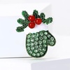 image:imageChristmas Brooch for Women Red Green Christmas Poinsettia Pins Sparkling Rhinestone Xmas Glove Brooch Crystal Xmas Wreath Pins Elegant Clothing Hat Bag Accessories Christmas Holiday Winter JewelryGreen