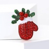 image:imageChristmas Brooch for Women Red Green Christmas Poinsettia Pins Sparkling Rhinestone Xmas Glove Brooch Crystal Xmas Wreath Pins Elegant Clothing Hat Bag Accessories Christmas Holiday Winter JewelryRedGlove