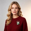 image:imageChristmas Brooch for Women Red Green Christmas Poinsettia Pins Sparkling Rhinestone Xmas Glove Brooch Crystal Xmas Wreath Pins Elegant Clothing Hat Bag Accessories Christmas Holiday Winter JewelryGreen