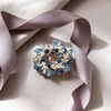 image:imageEVER FAITH Austrian Crystal Wedding Corsage Jewelry Accessory Bridal Flower Wreath Brooch Pin for WomenBlue GoldTone