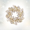 image:imageEVER FAITH Austrian Crystal Wedding Corsage Jewelry Accessory Bridal Flower Wreath Brooch Pin for WomenClear GoldTone
