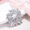 image:imageEVER FAITH Austrian Crystal Wedding Corsage Jewelry Accessory Bridal Flower Wreath Brooch Pin for WomenClear SilverTone
