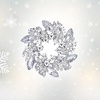 image:imageEVER FAITH Austrian Crystal Wedding Corsage Jewelry Accessory Bridal Flower Wreath Brooch Pin for WomenClear SilverTone