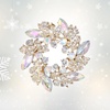 image:imageEVER FAITH Austrian Crystal Wedding Corsage Jewelry Accessory Bridal Flower Wreath Brooch Pin for WomenIridescent Clear AB GoldTone