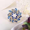 image:imageEVER FAITH Austrian Crystal Wedding Corsage Jewelry Accessory Bridal Flower Wreath Brooch Pin for WomenLight Blue GoldTone