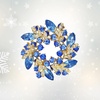 image:imageEVER FAITH Austrian Crystal Wedding Corsage Jewelry Accessory Bridal Flower Wreath Brooch Pin for WomenLight Blue GoldTone